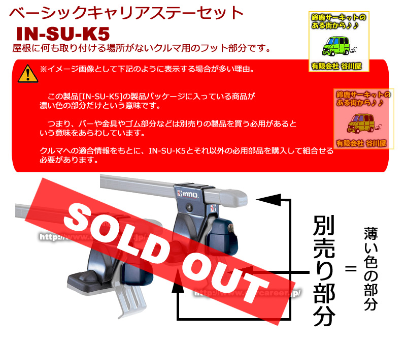 販売終了モデル】inno IN-SU-K5ステーセット inno Square Base Rack System