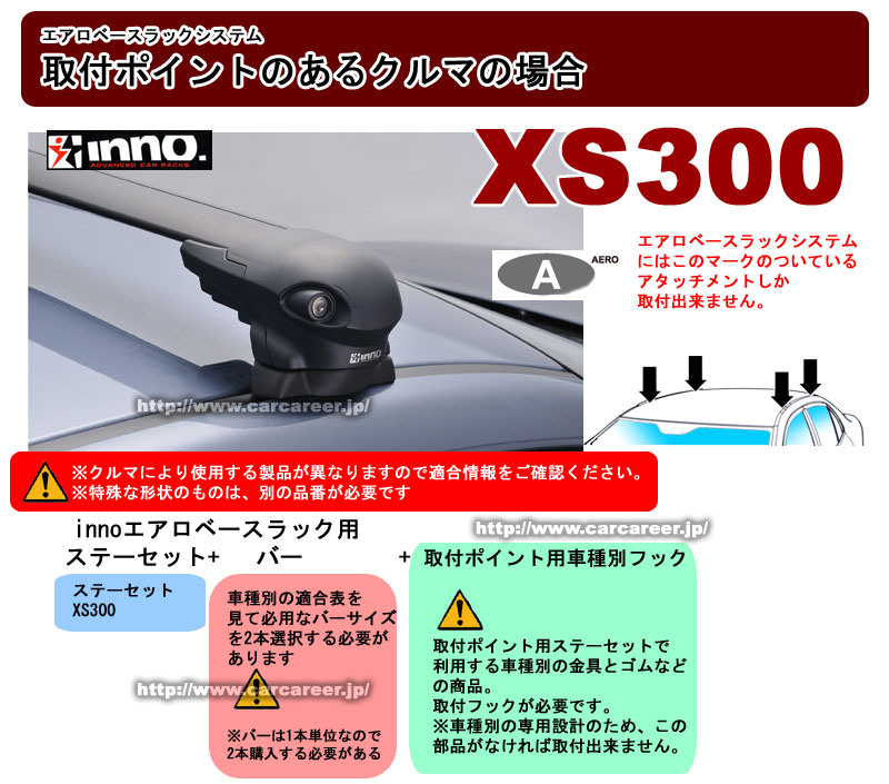 INNO エアロベースXS300と取付フックTR145 外装、エアロパーツ 【開店記念セール！】