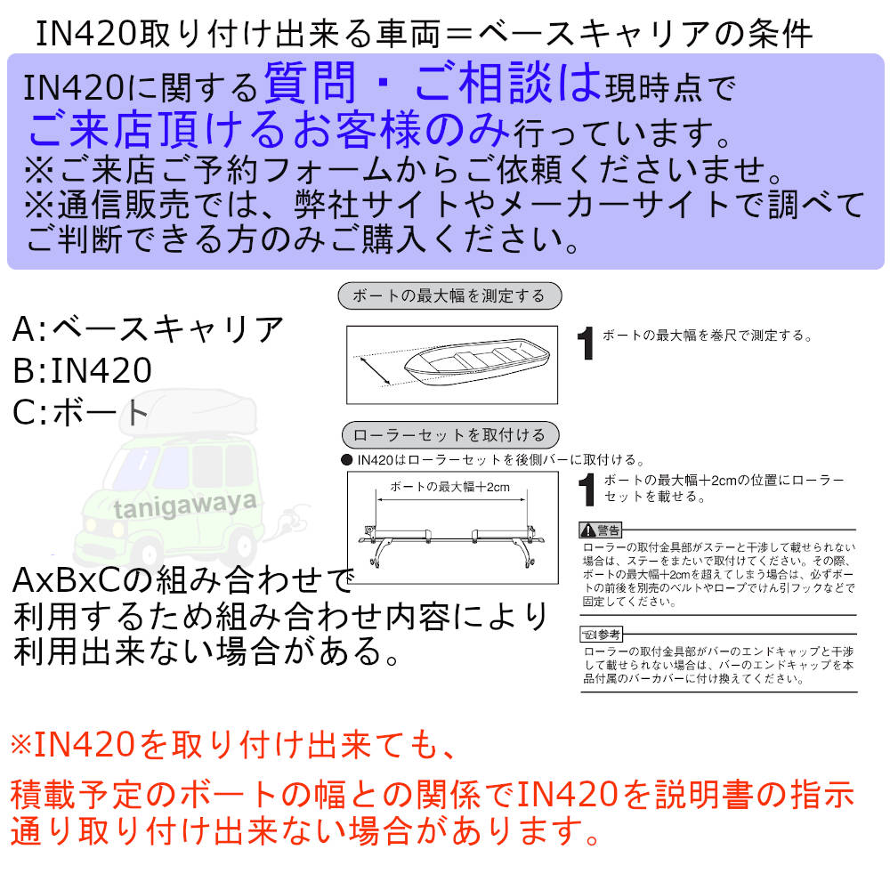 INNO IN420セット スライド用ローラー ベルト アルミボート