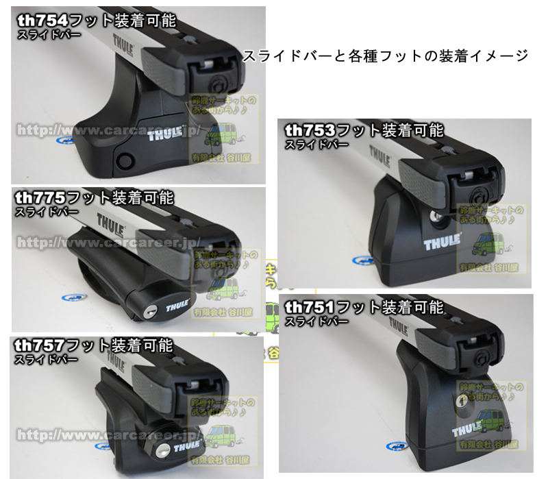 スライドバーと各種フットとの組合せイメージ