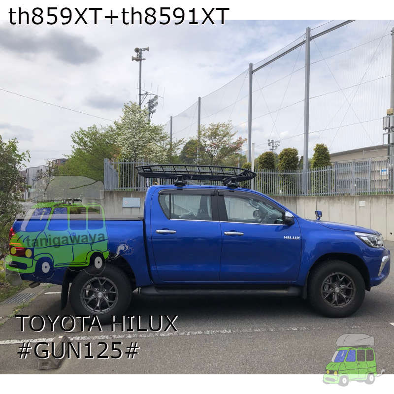 競売 THULE スーリー トヨタ GUN125 ハイラックス Wキャブ 用 ルーフキャリア取付3点セット